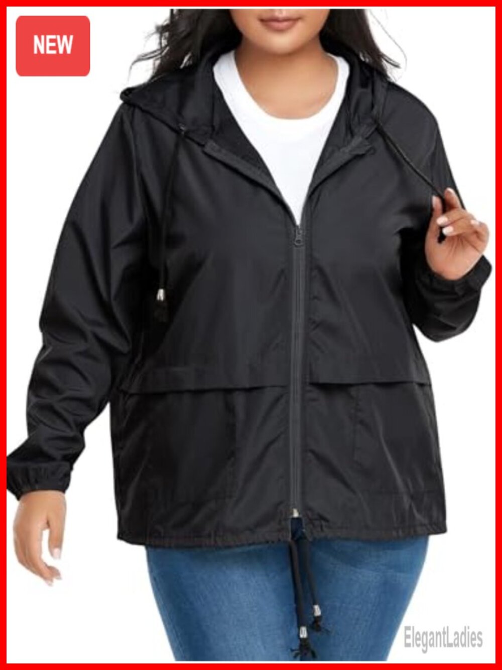 Packable Waterproof Rain Jacket Womens Lightweight Hooded Raincoat